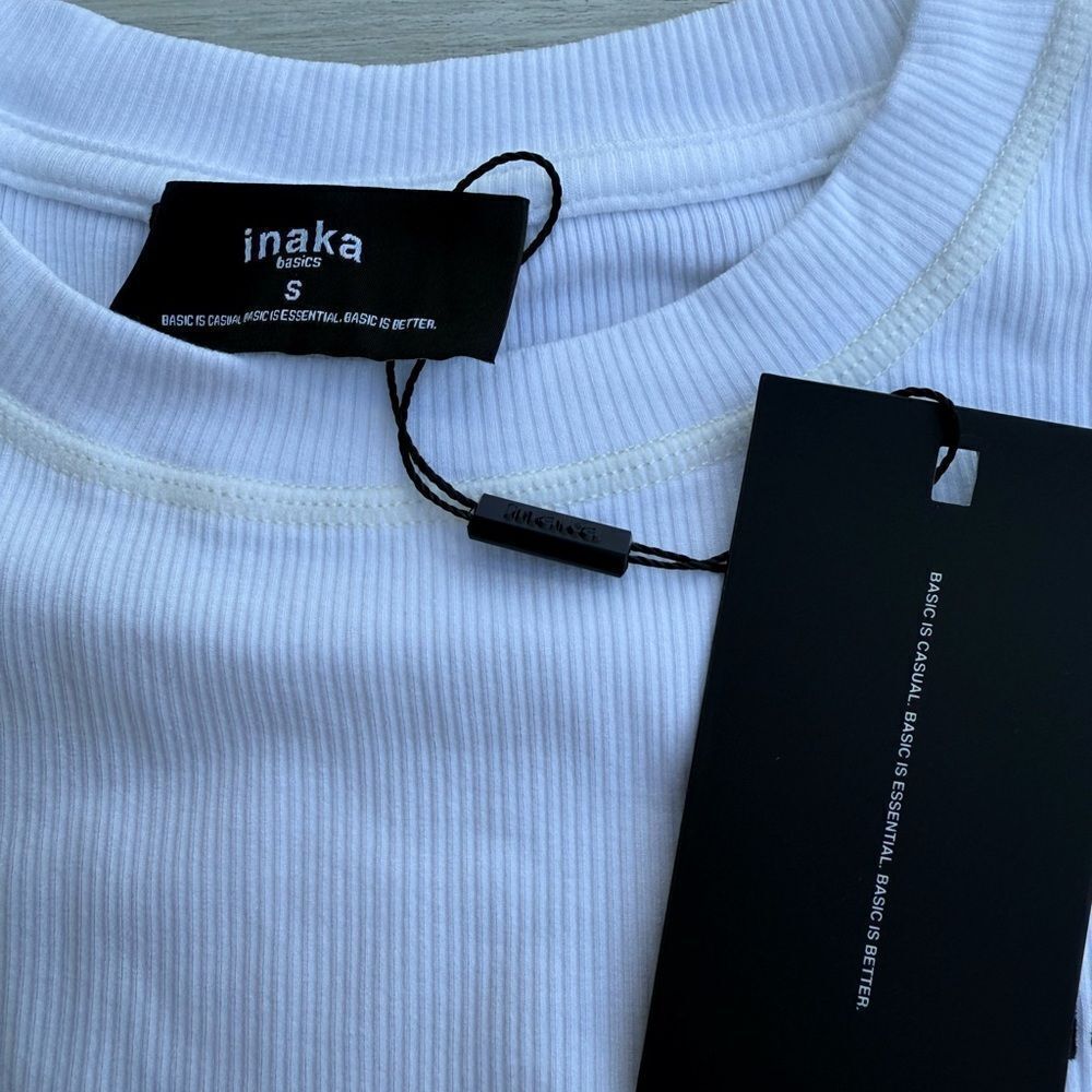 Inaka Basic Ribbed LS White Small NWT IN PACKAGE - Picture 6 of 9